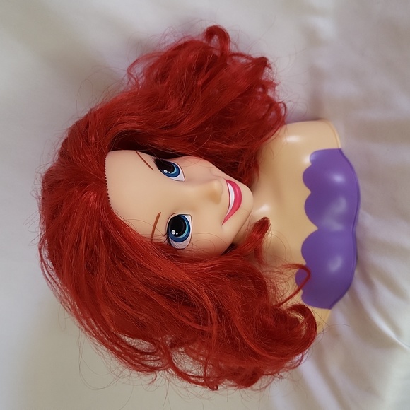 Disney Princess Little Mermaid Ariel Hair Styling Head Just Play 6" - Picture 8 of 14